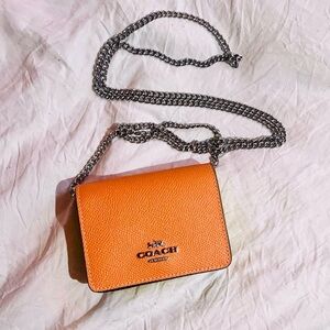 NWOT Coach Wallet On Chain Orange/Multicolors